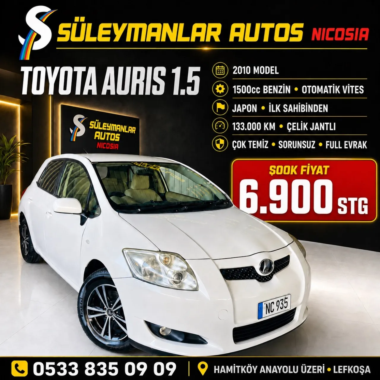 2010 Toyota Auris 1.5 Kıbrıs | KKTC İkinci El Satılık Araba - Fotoğraf 1