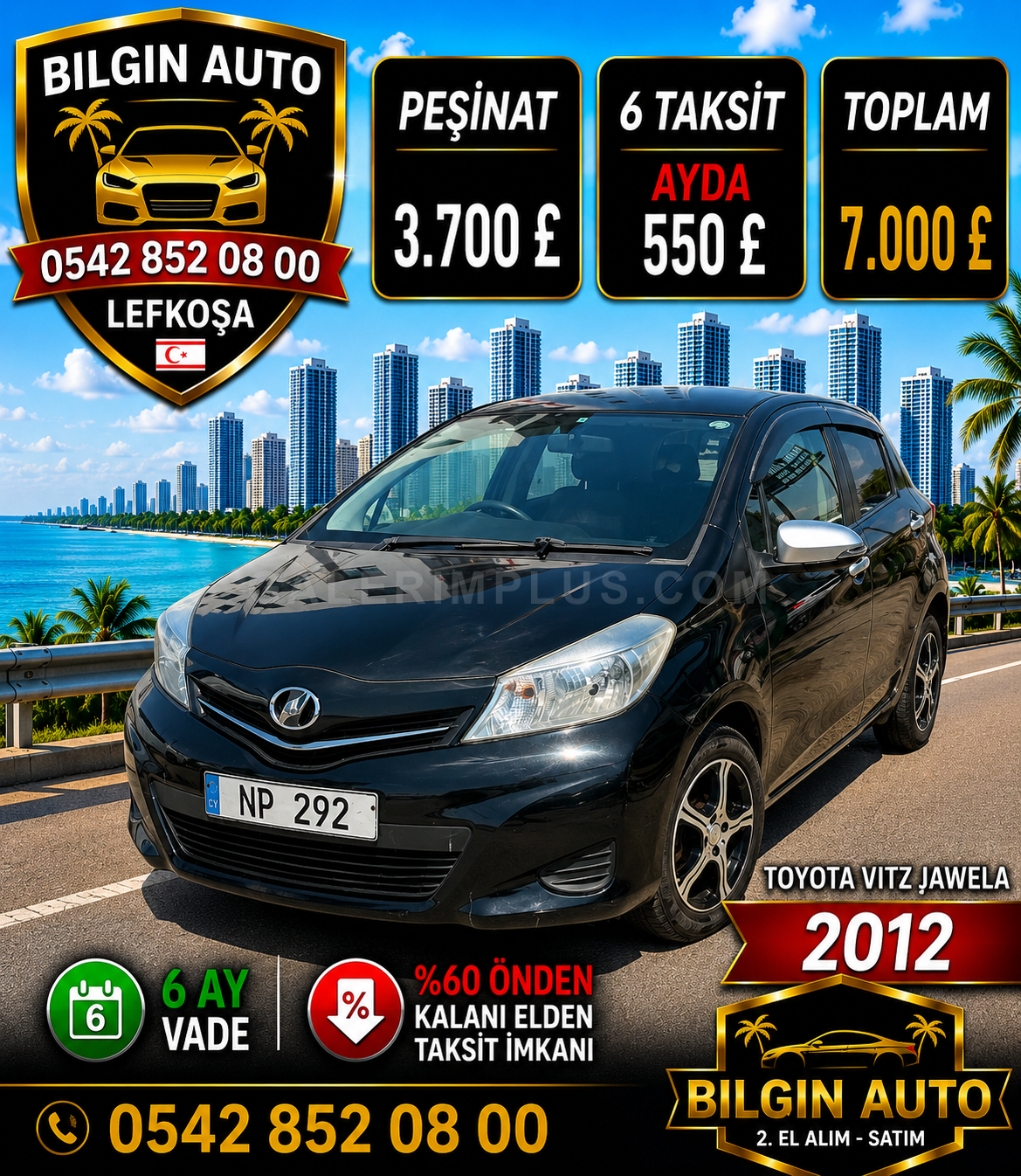 2012 Toyota Vitz 1.3 Kıbrıs | KKTC İkinci El Satılık Araba - Fotoğraf 1