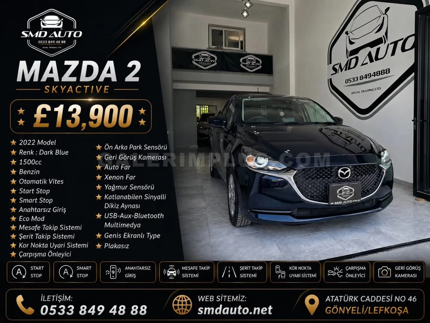 2022 Mazda 2 Mazda 2 1.5 Skyactiv-G Benzin Otomatik Lefkoşa İlan görseli - GalerimPlus