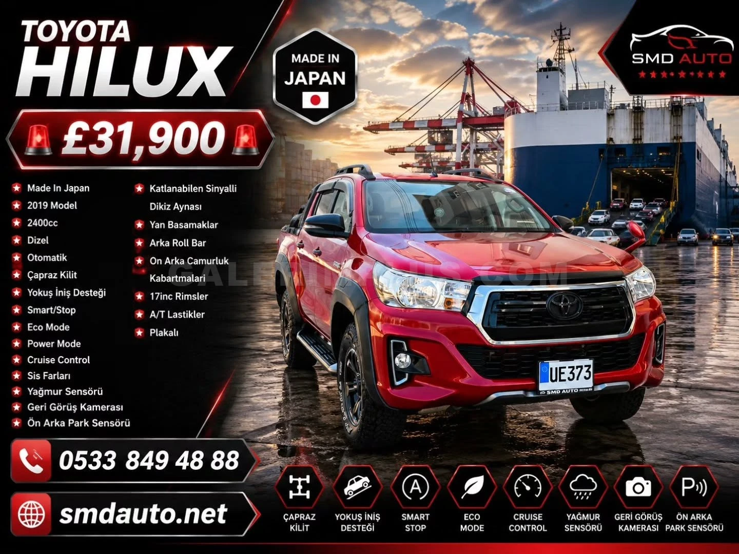 2019 Toyota Hilux Dizel Otomatik Lefkoşa İlan görseli - GalerimPlus