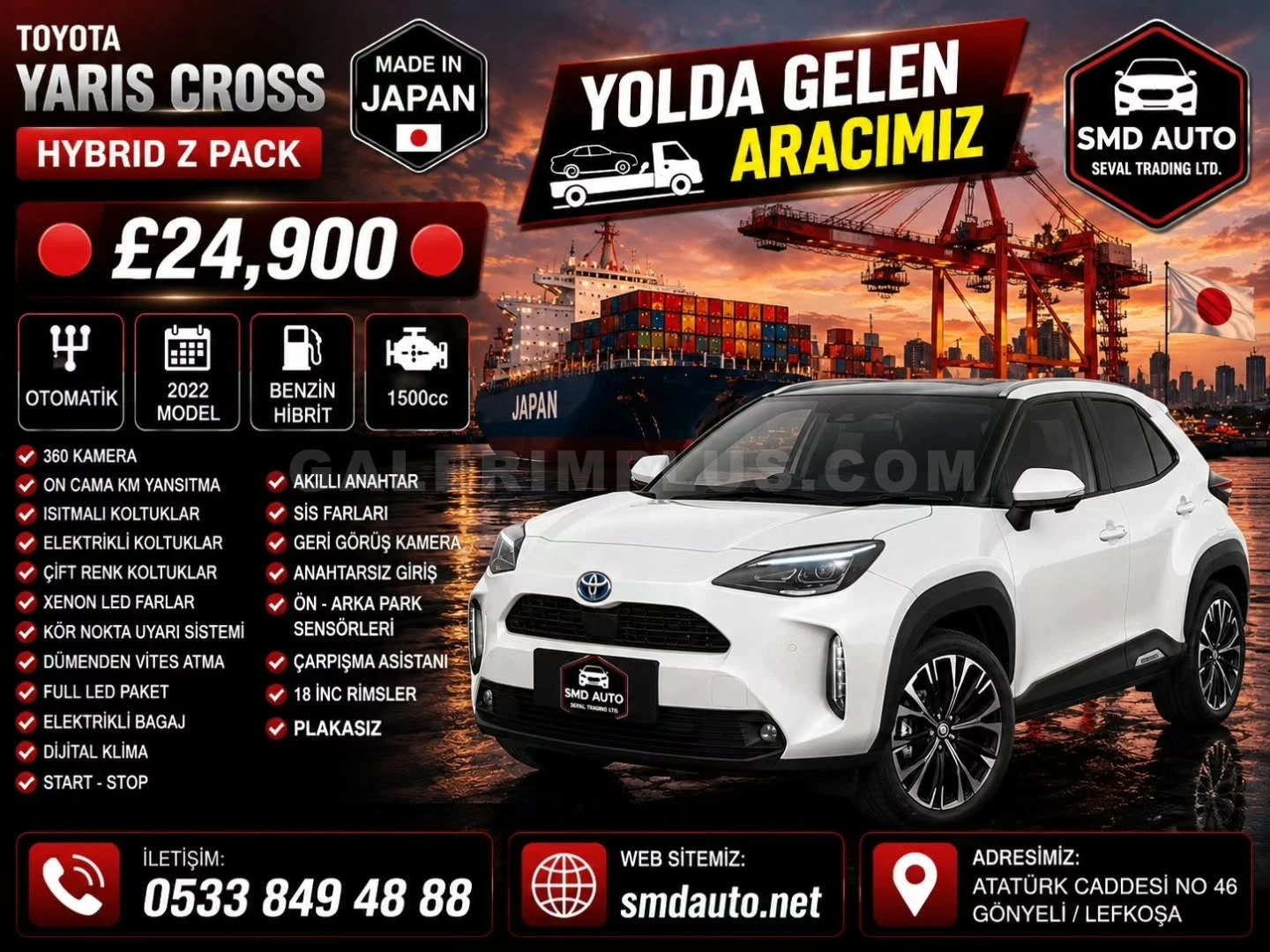 2022 Toyota Yaris Cross 1.5 Hybrid Kıbrıs | KKTC İkinci El Satılık Araba - Thumbnail 3
