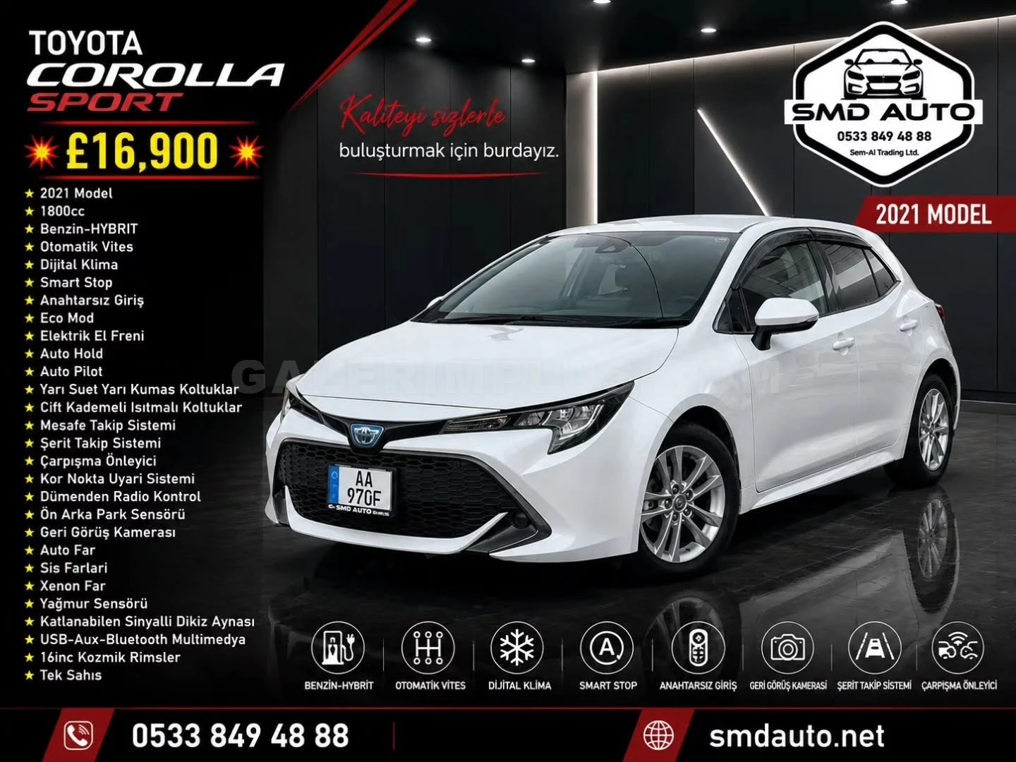 2021 Toyota Corolla 1.8 Hybrid Kıbrıs | KKTC İkinci El Satılık Araba - Thumbnail 2