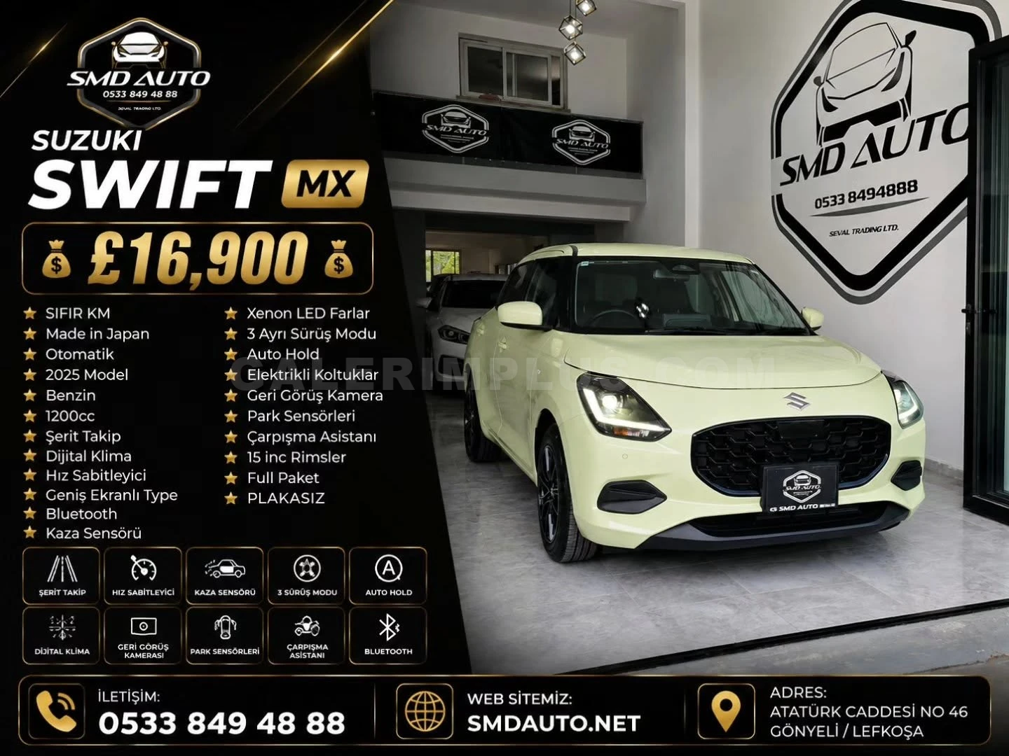 2025 Suzuki Swift 1.2 Benzin Otomatik Lefkoşa İlan görseli - GalerimPlus