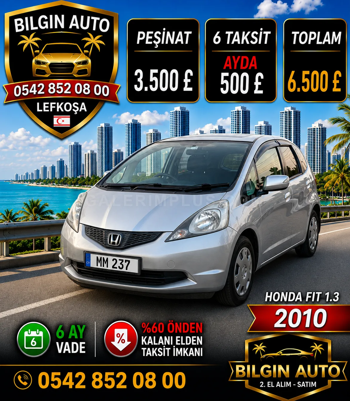 2010 Honda Fit 1.3 Automatic Kıbrıs | KKTC İkinci El Satılık Araba - Fotoğraf 1