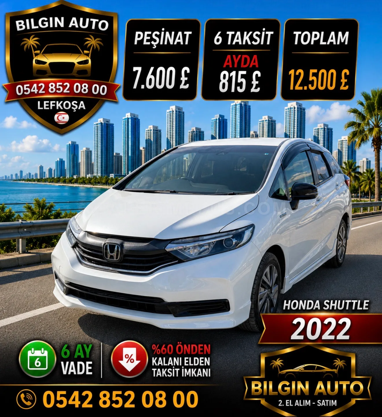 2022 Honda Shuttle 1.5 Hybrid Hibrit Otomatik Lefkoşa İlan görseli - GalerimPlus