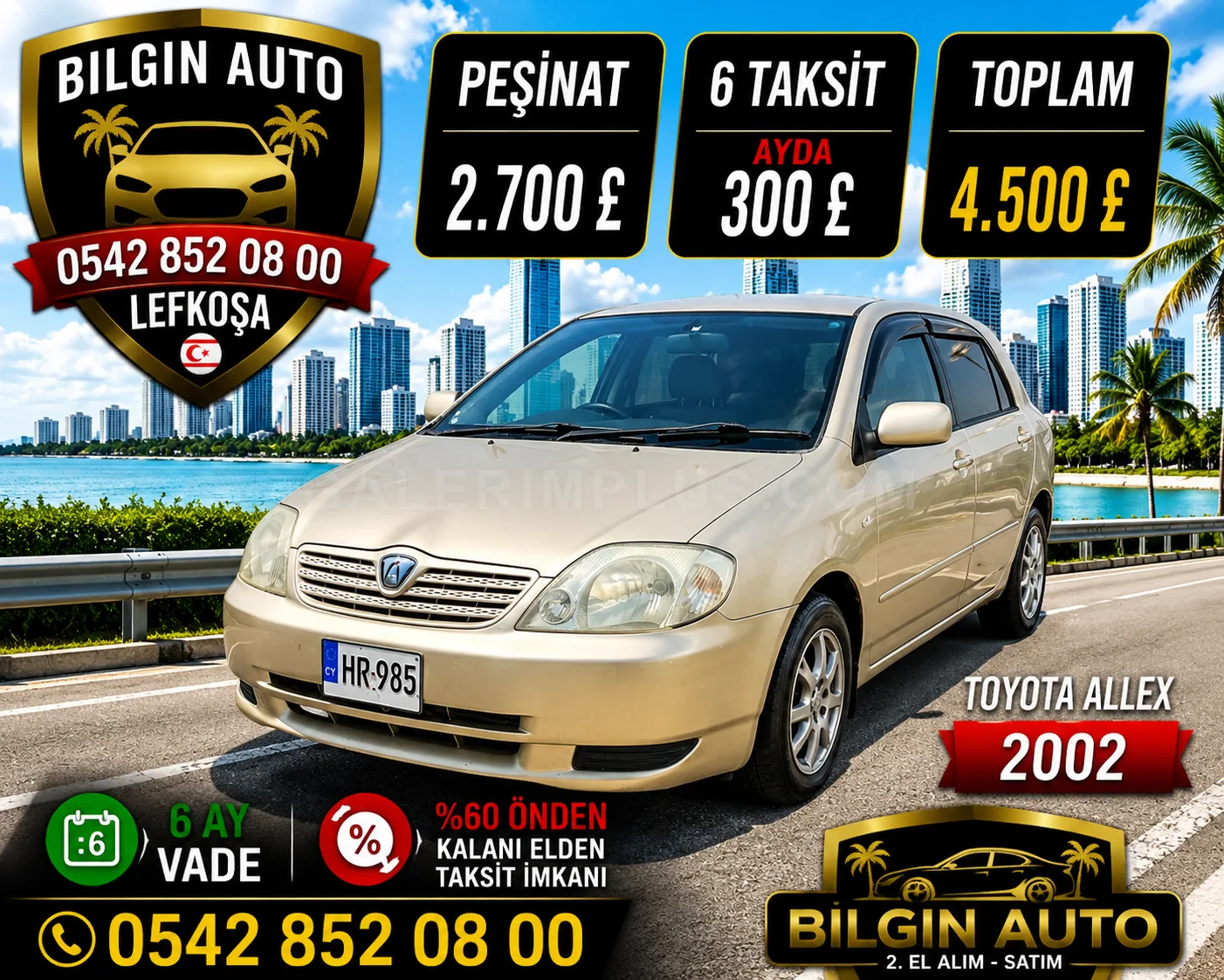 2002 Toyota Allex Benzin Otomatik Lefkoşa İlan görseli - GalerimPlus