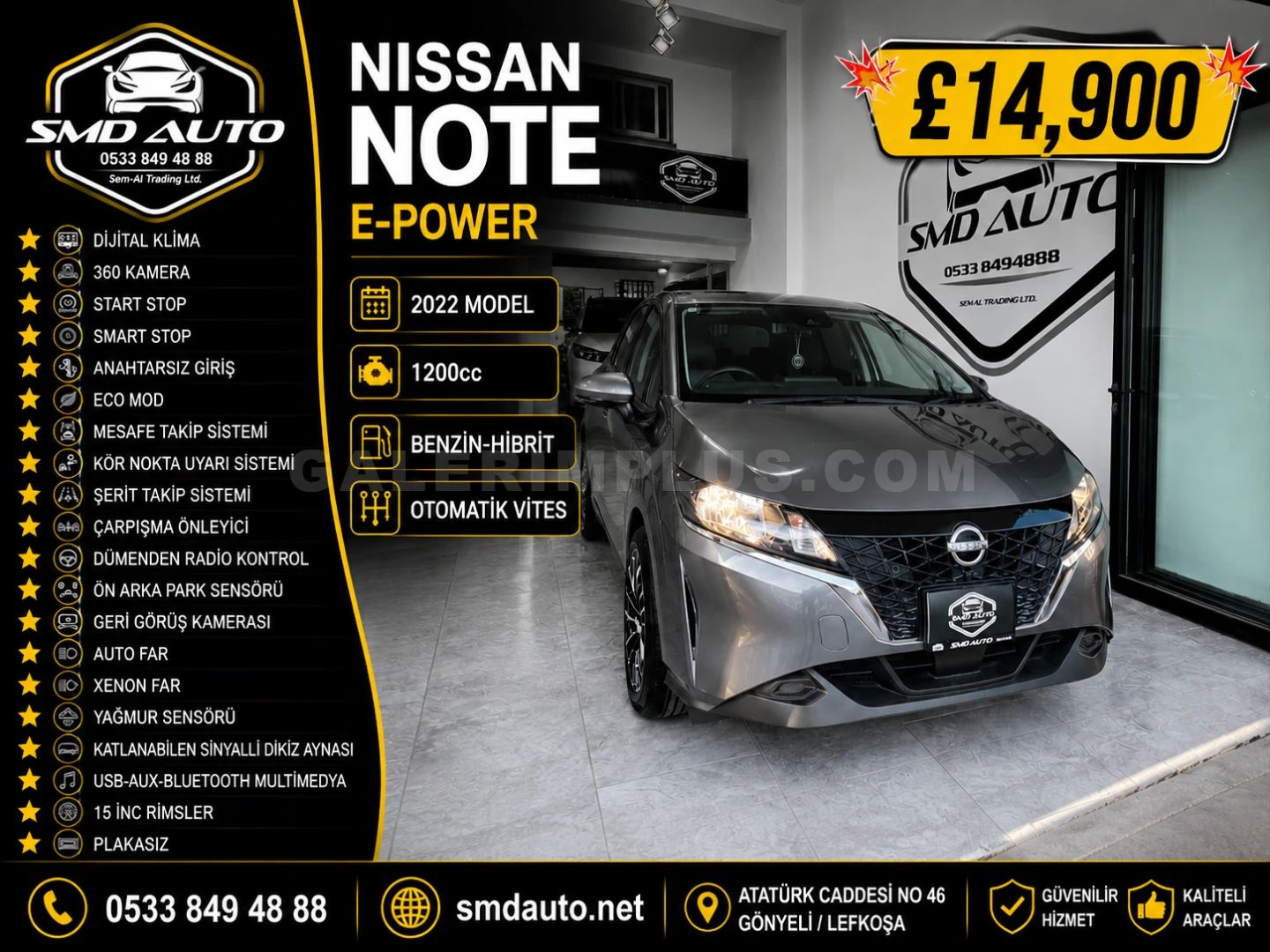 2022 Nissan Note 1.2 e-POWER Hibrit Otomatik Lefkoşa İlan görseli - GalerimPlus